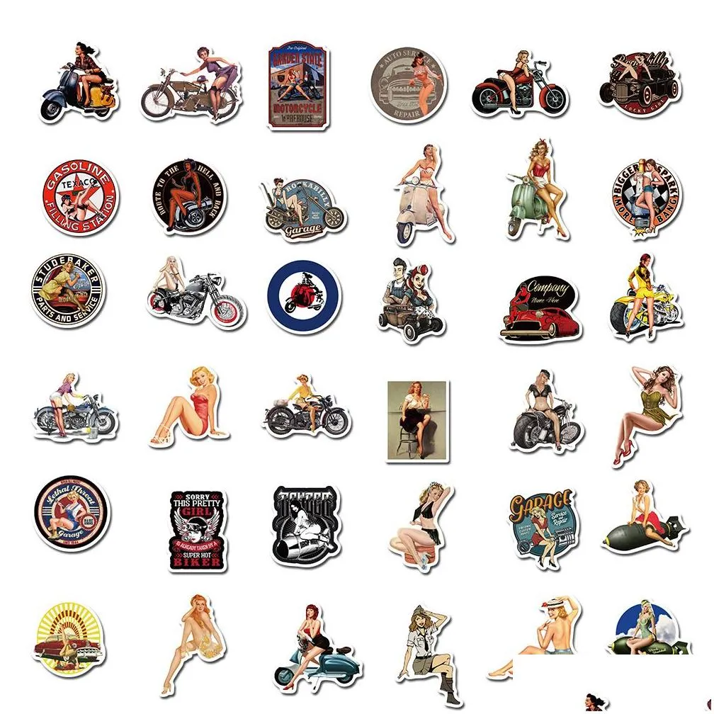 100 pcs mixed graffiti skateboard stickers vintage sexy girls for car laptop pad bicycle motorcycle ps4 phone luggage decal pvc guitar