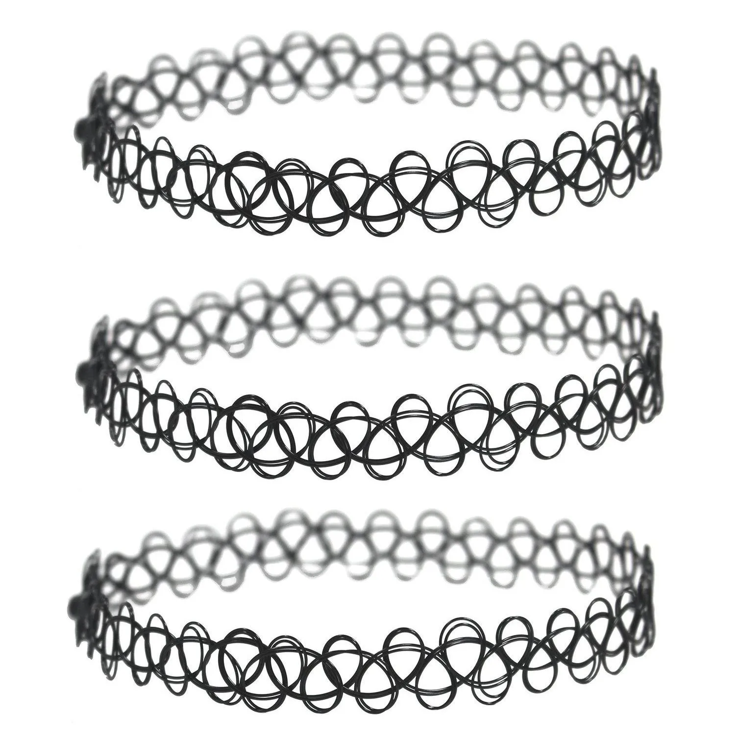 2016 new stretch tattoo choker necklace gothic punk grunge henna elastic 12 colors choker necklace for fashion women