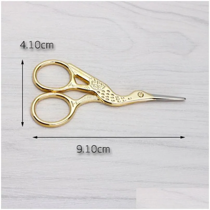 stainless steel scissors gold stork shape hand sharp tailoring shears for embroidery sewing craft artist home supplies