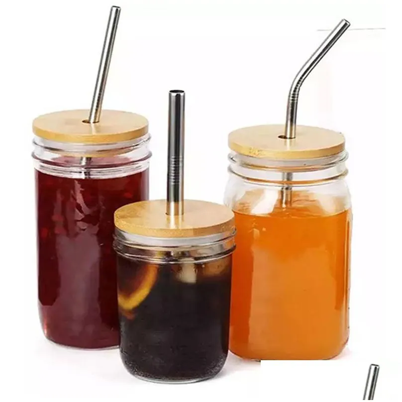 Bamboo Glass Cup Lids 70mm 88mm Reusable Wooden with Straw Hole and Silicone Seal DHL Free Delivery