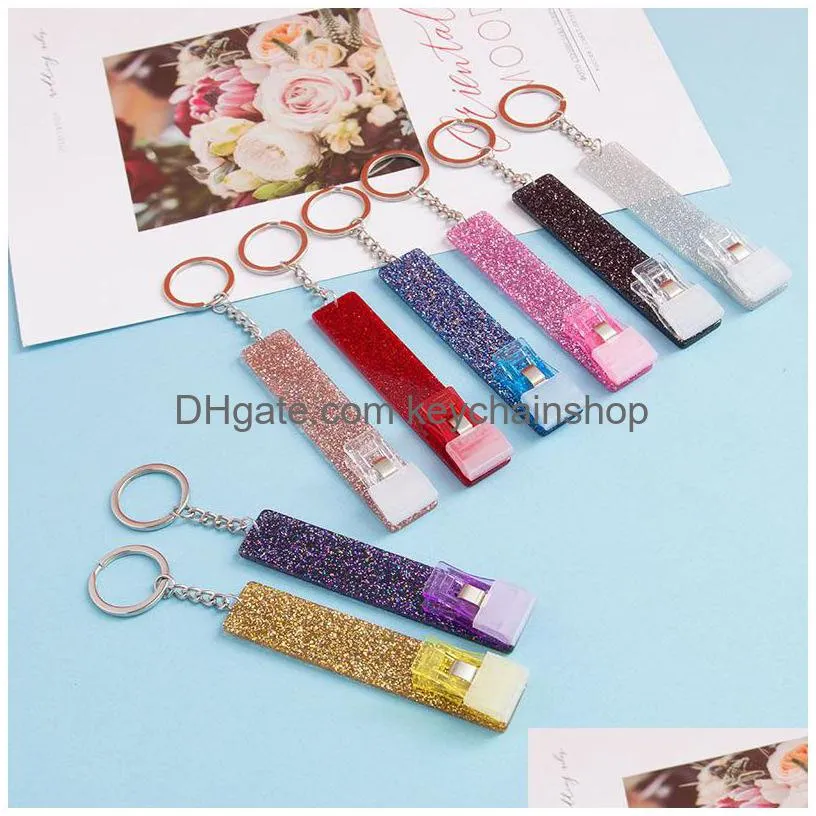 acrylic card puller keychain pendant portable contactless grabber card keychains keyring