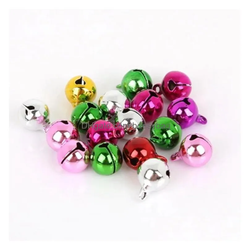 beads silver aluminum jingle bells charms lacing bell for christmas decorations diy jewelry making crafts