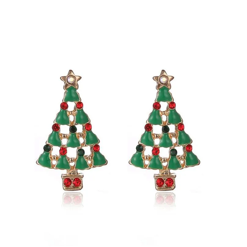 2016 christmas jewelry women stud earrings christmas tree snowman deer santa claus diamonds earring for sale ladies christmas fashion