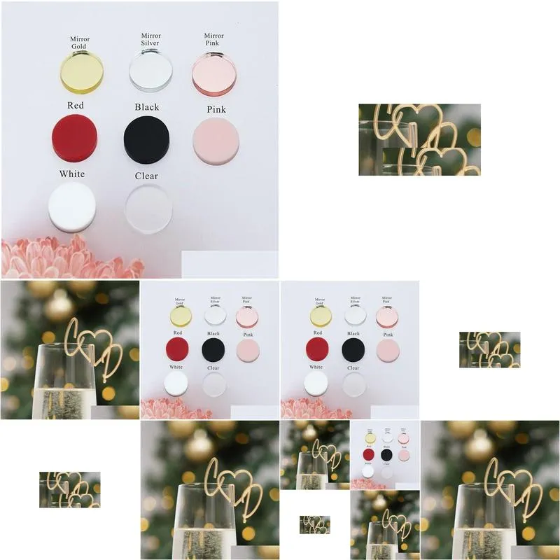 other event party supplies 20 50 100pcs personalized cut wedding drink tags glass topper stirrers bar sign marker acrylic wine charms