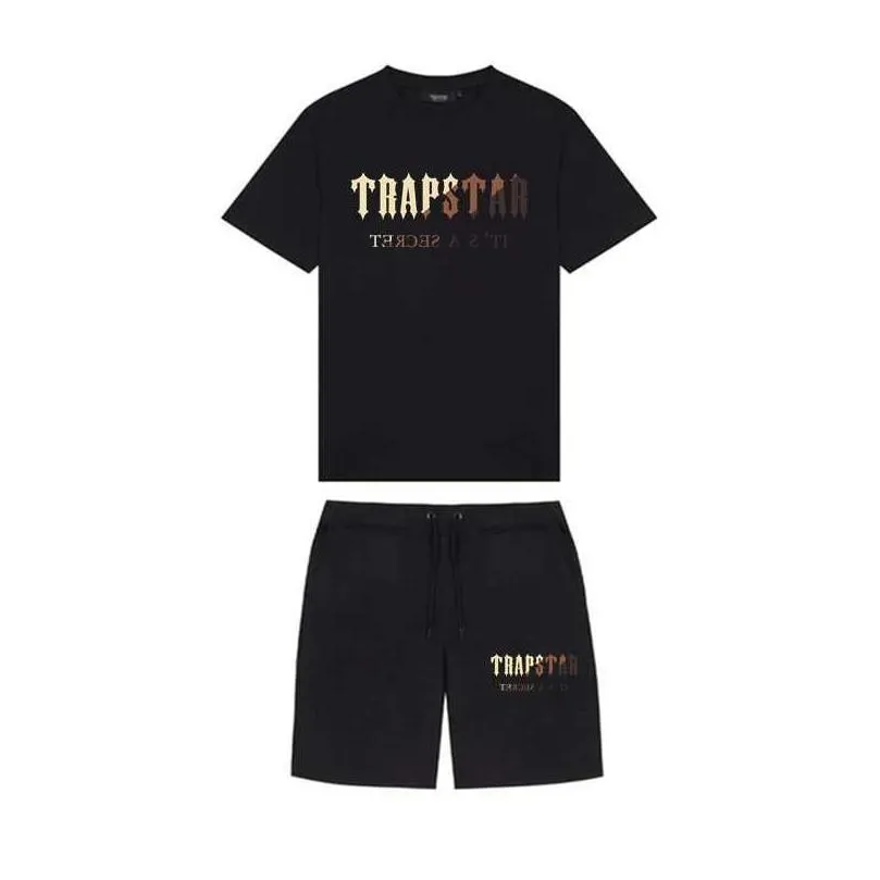 Men`s TShirts Summer TRAPSTAR Printed Cotton TShirt Shorts Sets Streetwear Tracksuit Men`s Sportswear Trapstar T Shirts and Shorts