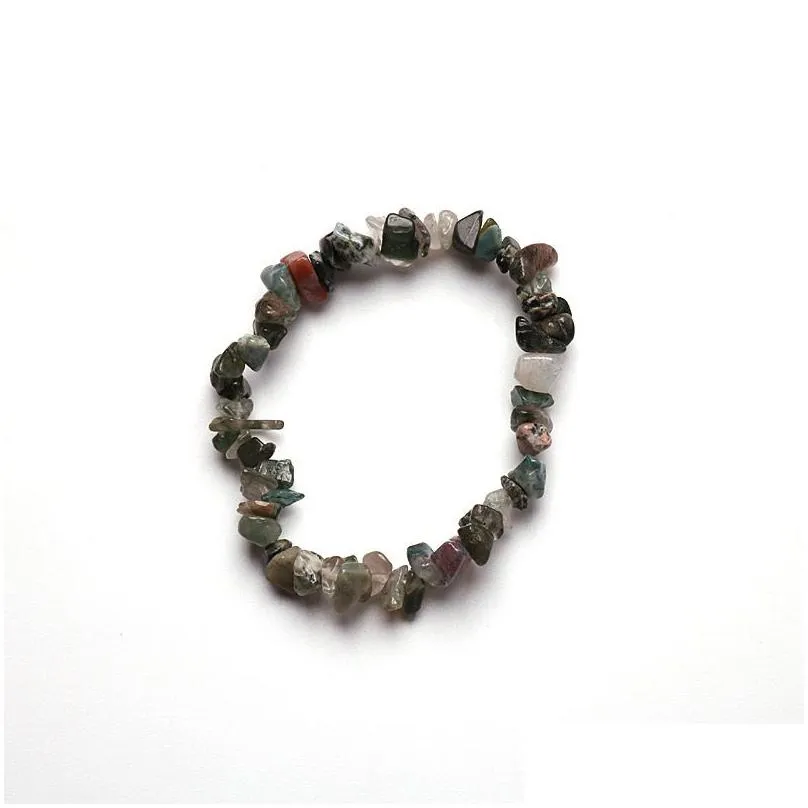 new 7 chakra charm natural stone gravel stone bangle for women men couple healing balance bracelet fashion jewelry gift