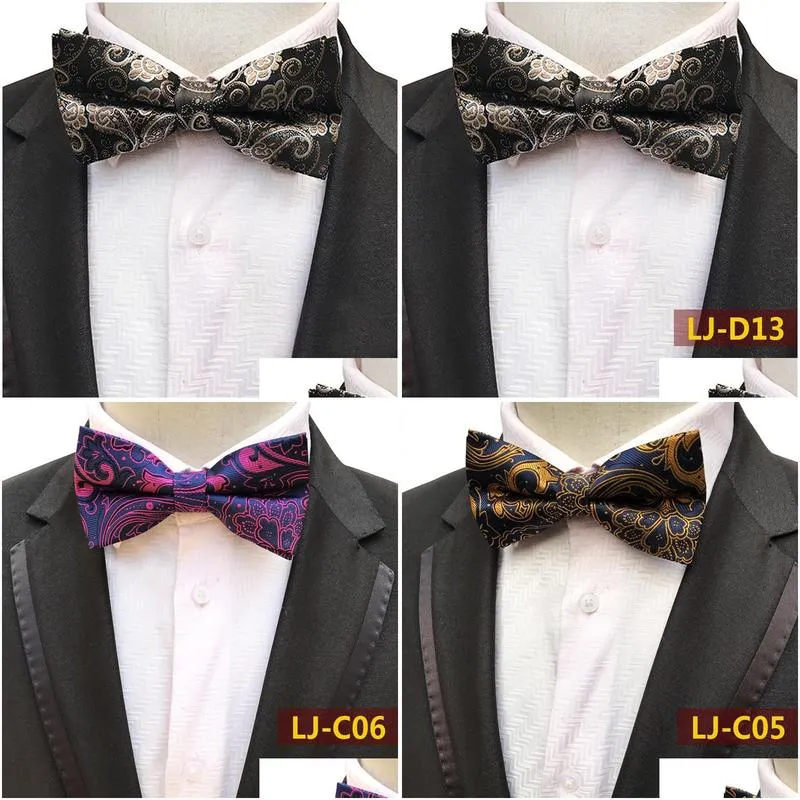 Classic Self Bow Ties for Man Paisley Striped Floral Mens BowTie Silk Necktie Wedding Jacquard Shirt Bowtie WEDDING BOWTIES