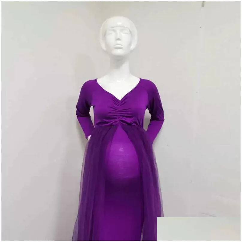 2023 pink maternity dresses photography props shoulderless pregnancy long dress for pregnant women maxi gown baby showers photo shoot