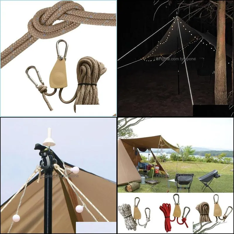 outdoor gadgets windproof tent cord double reflective ing rope roller skating design for tarp reflects light at night