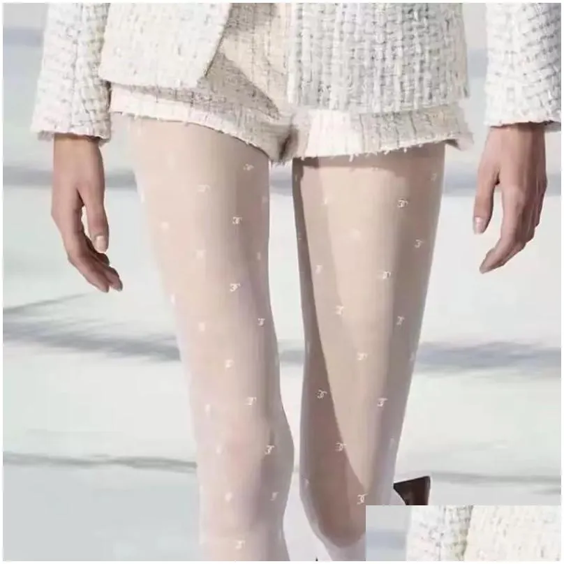 2023 fashion luxury bottoms sexy tight stockings legging pantyhose woman letter printed flocking stocking anti-hook silk bottoming