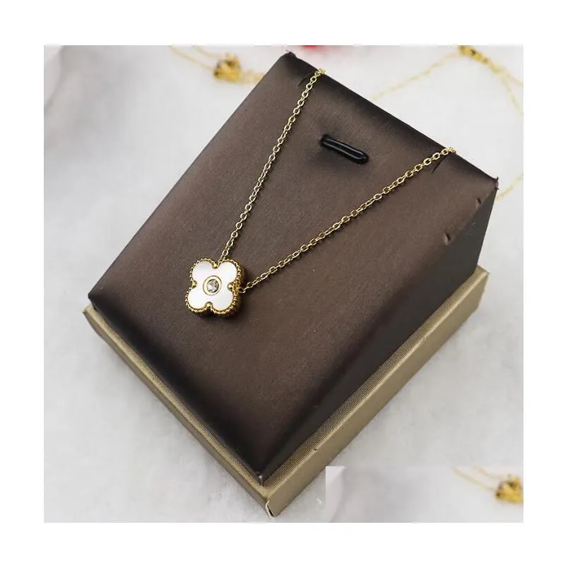fashion classic4/four leaf clover necklaces pendants mother-of-pearl plated 18k for women girl valentines mothers day engagement