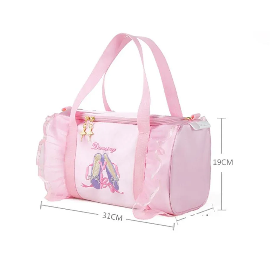 backpacks personalized kids dance bag for girls ballerina bag pink lace duffel for ballet class crossbody name embroidery ballet handbag