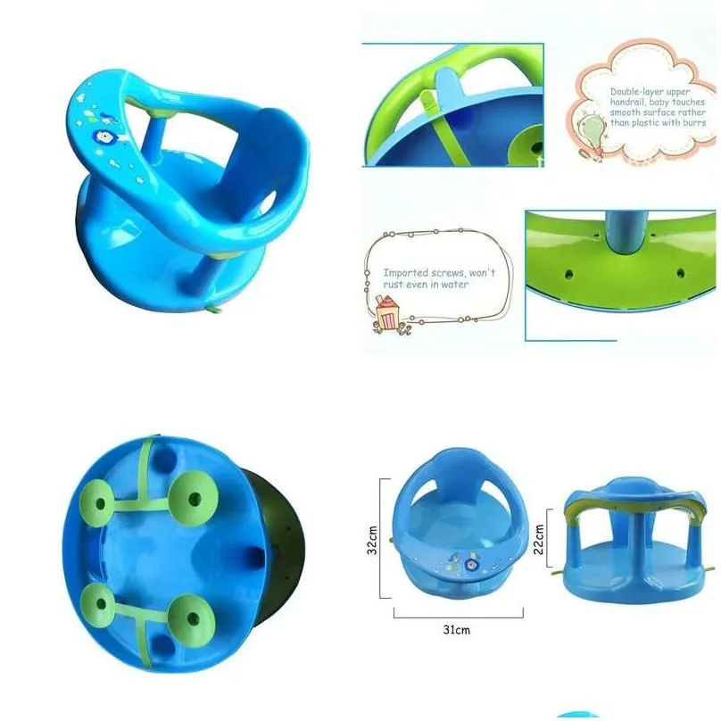 Bathing Tubs Seats Born Bathtub Chair Foldable Baby Bath Seat With Backrest Support Antiskid Safety Suction Cups Shower Mat3507725