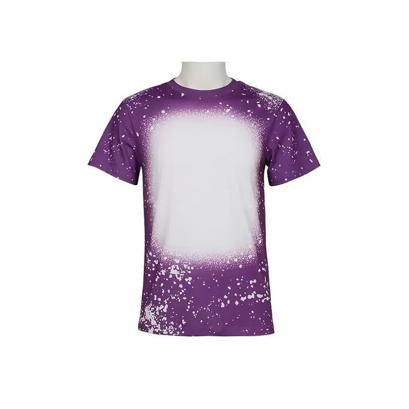 Other Festive Party Supplies New Sublimation Bleached Shirts Heat Transfer Blank Bleach Shirt Polyester Tshirts Us Men Women Party