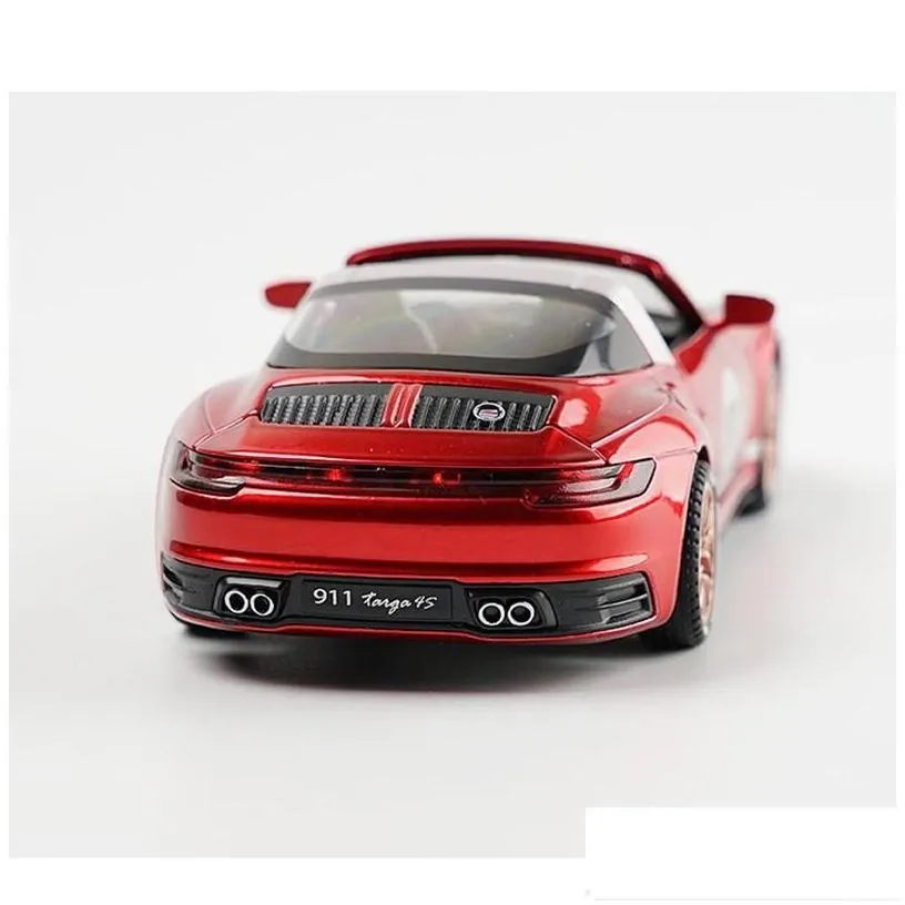 Diecast Model Cars 1 32 Porsche 911 917 Alloy Car Miniature Targa Convertible Supercar For Children Gift Metal Vehicle Kid Toys Boys