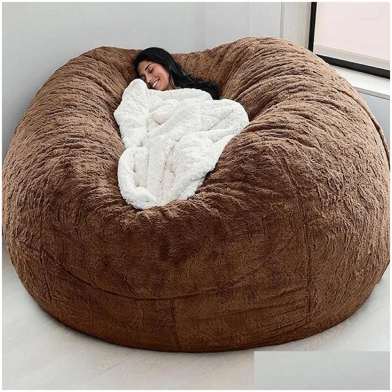 chair covers super large 7ft giant fur bean bag cover living room furniture big round soft fluffy faux beanbag lazy sofa bed coat