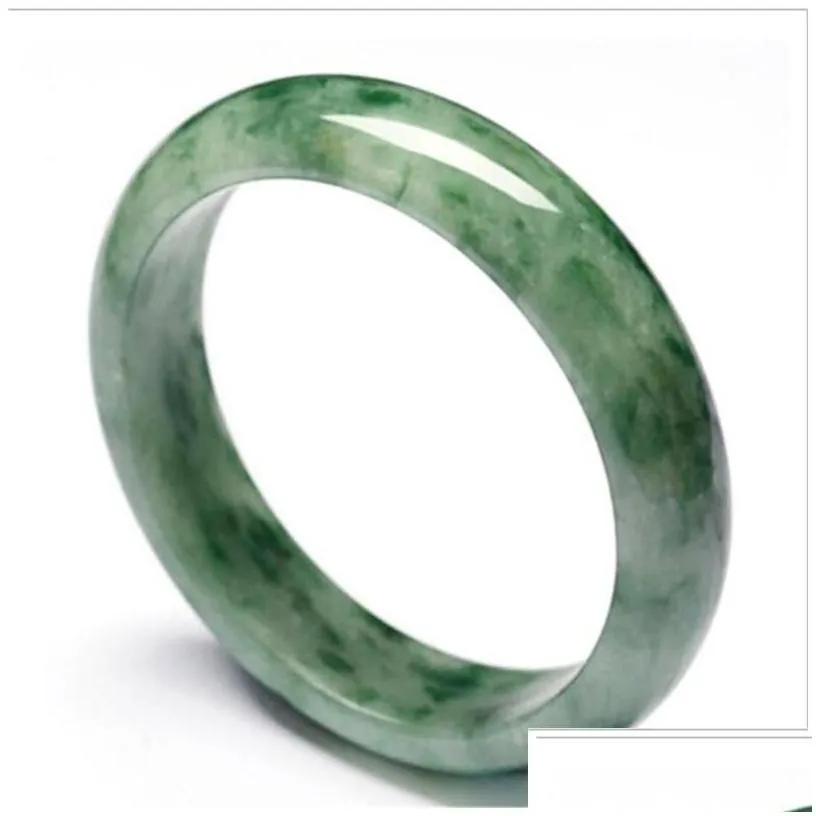 Jewelry Bangle Genuine 5664Mm Green Jade Jadeite Bracelet Real Natural A Jadebangle Drop Delivery Baby Kids Maternity Accessories