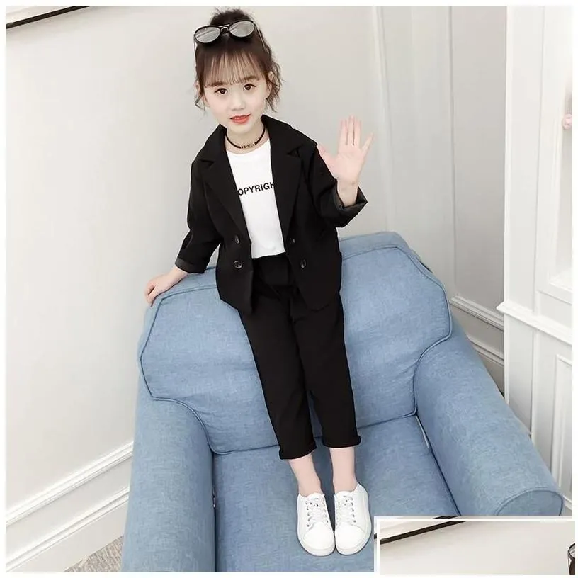 car dvr clothing sets clothes for kids girls jacket add 2pcs teenage baby spring autumn childrens suit set 4 6 8 10 12 14 years drop d