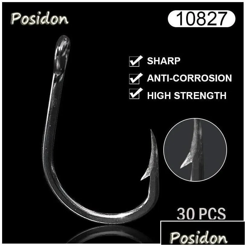 fishing hooks posidon 10827 30 pcs/pack stainless steel tuna circle jigging assist live bait jig assistant fish drop delivery sports