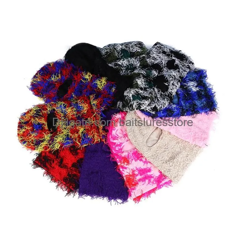 cycling caps masks wholesale clava knitted fl face ski mask shiesty camouflage knit fuzzy fashion accessories hats scarves drop deliv