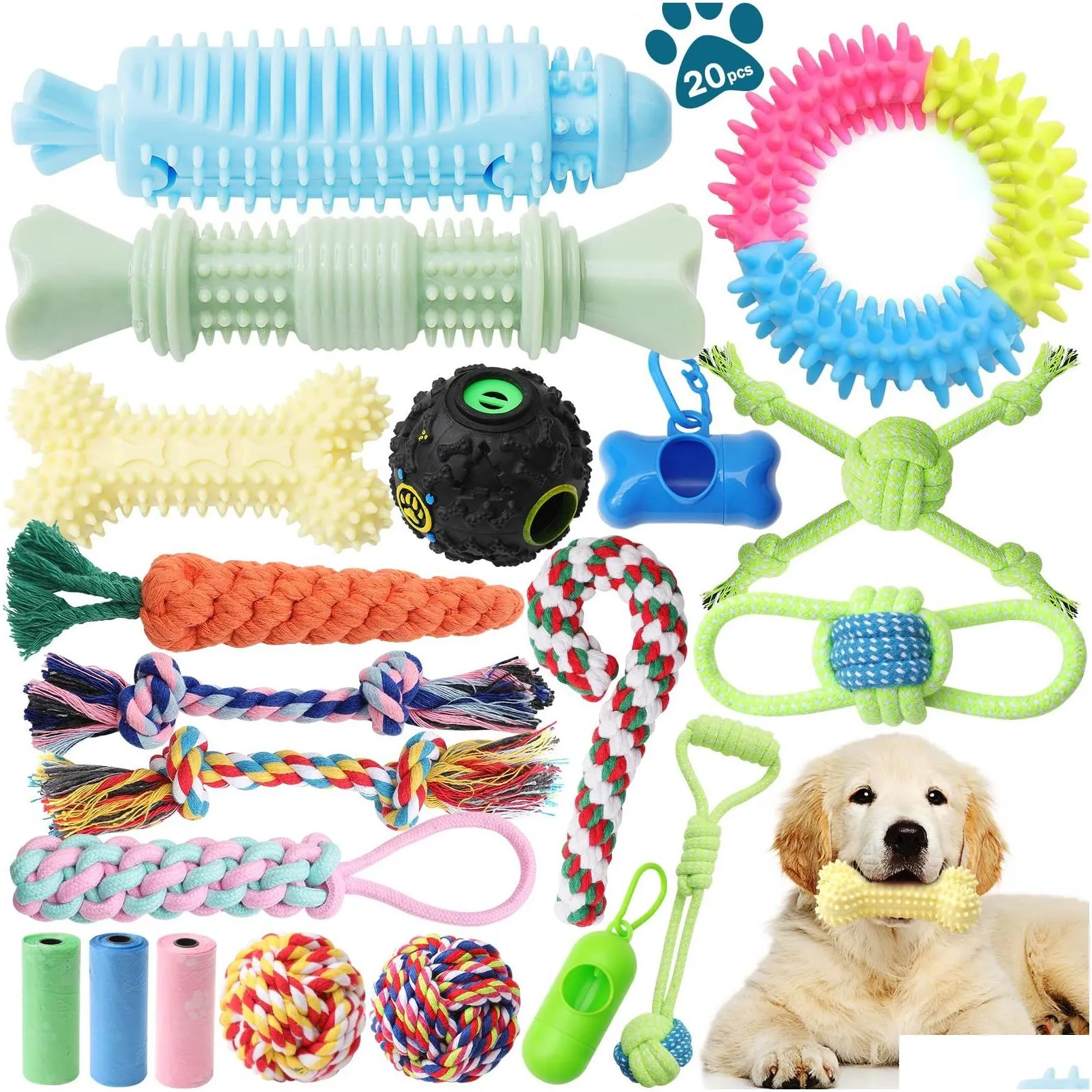 Dog Toys Chews Chew For Aggressive Chewers Puppy Teething Rope Tug Of War Drop Delivery 2022 Packing2010 Amzqo