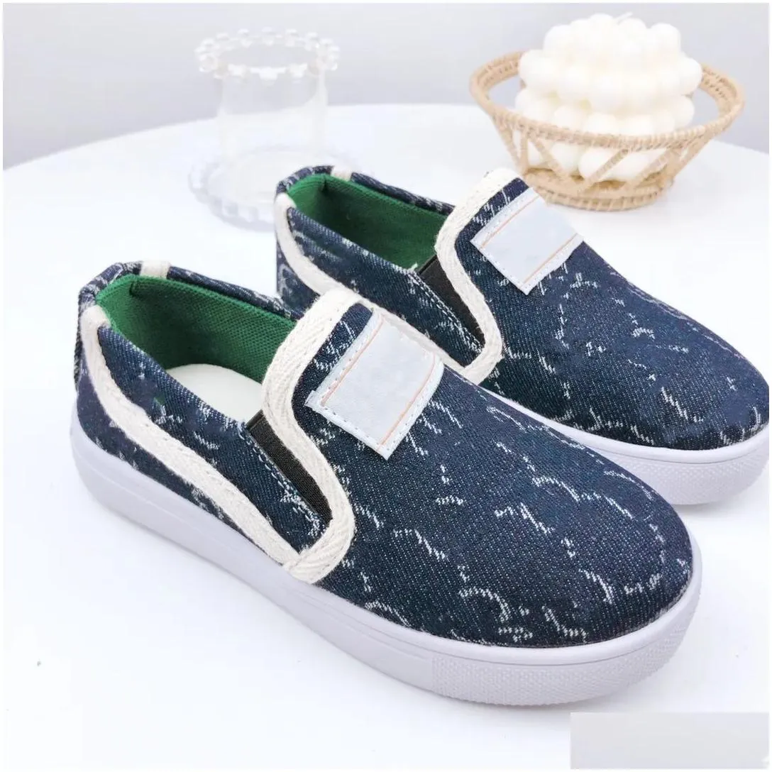 2023 newest kids designer casual sneakers childrens tennis 1977 trainers girls boys tiger flower print ivory canvas linen fabric low cut fashion shoes size