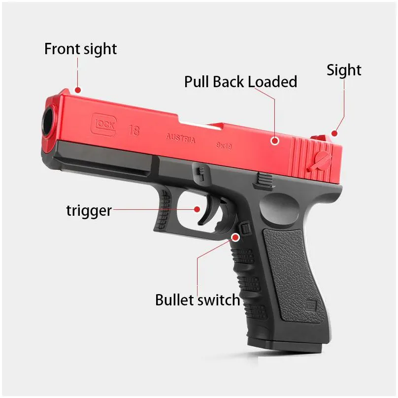 shell ejecting pistol model soft bullet toy gun children shoot outdoor game boys christmas gift props craft launcher 1097