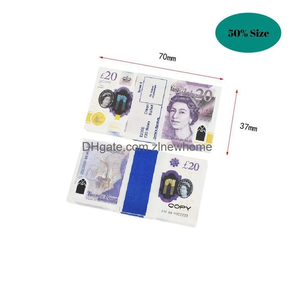 other festive party supplies fake money funny toy realistic uk pounds copy gbp british english bank 100 10 notes perfect for movies