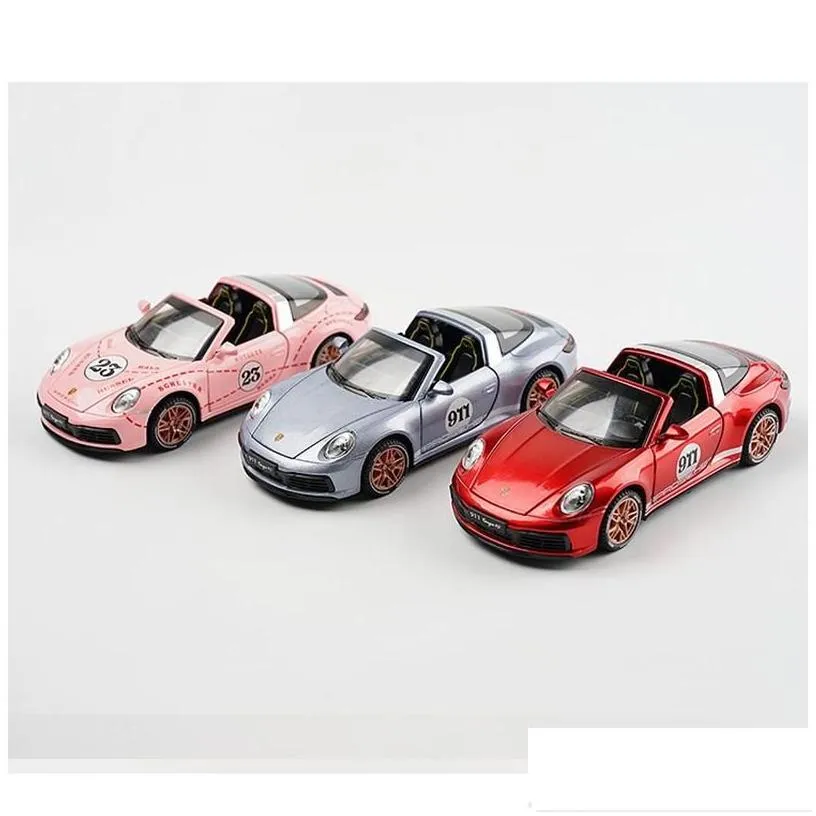 diecast model cars 1 32 porsche 911 917 alloy car miniature targa convertible supercar for children gift metal vehicle kid toys boys