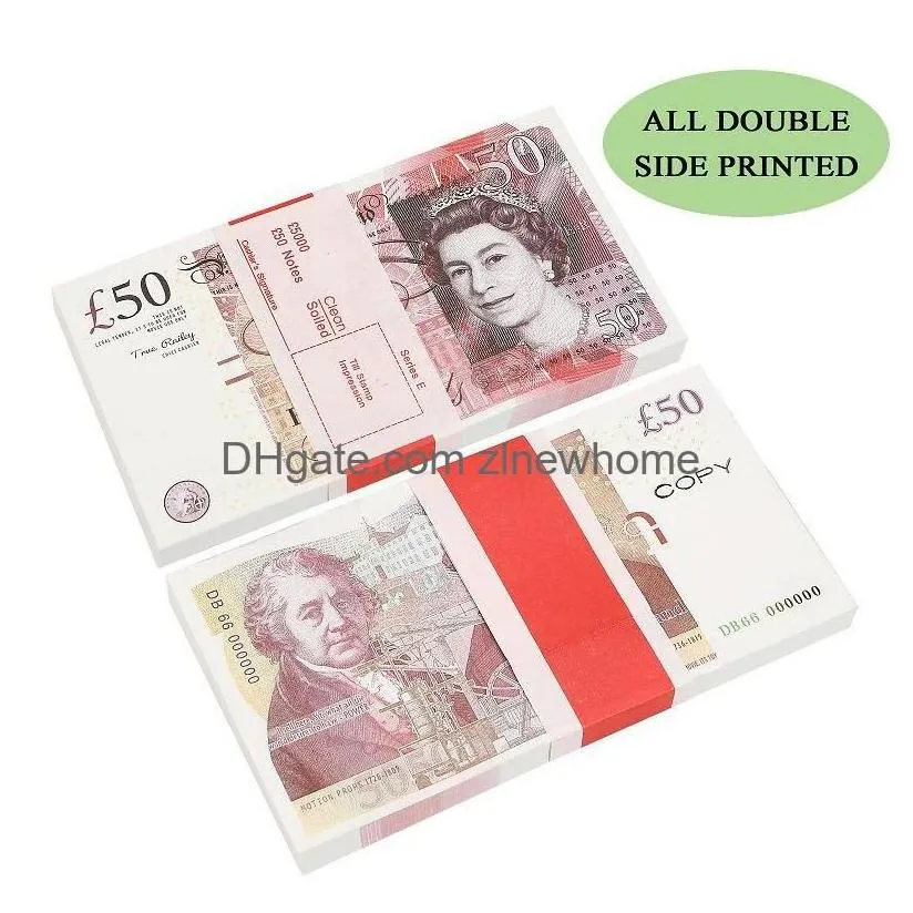 other festive party supplies fake money funny toy realistic uk pounds copy gbp british english bank 100 10 notes perfect for movies