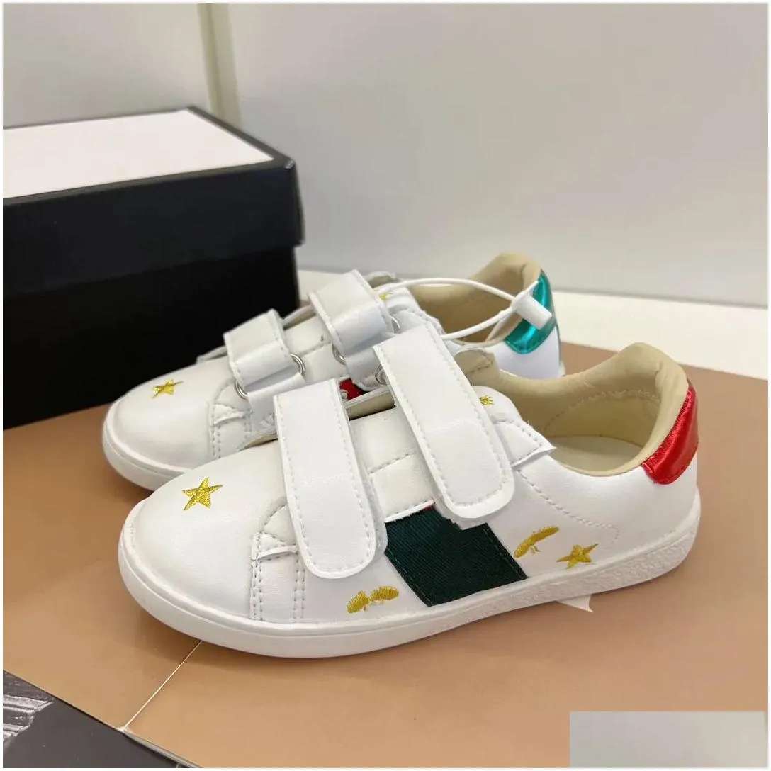 2023 newest kids designer casual sneakers childrens tennis 1977 trainers girls boys tiger flower print ivory canvas linen fabric low cut fashion shoes size