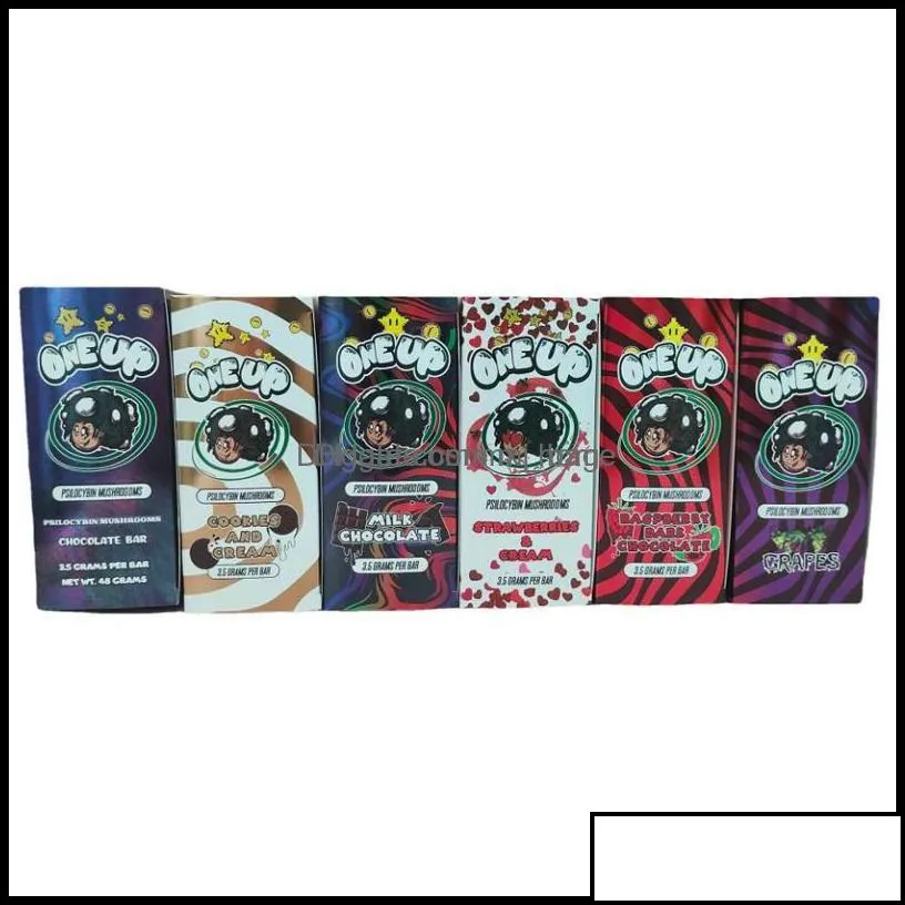 packing boxes one up chocolate bar mushroom shrooms 3.5g 3.5 gram oneup package box and cream display sports2010 otzup