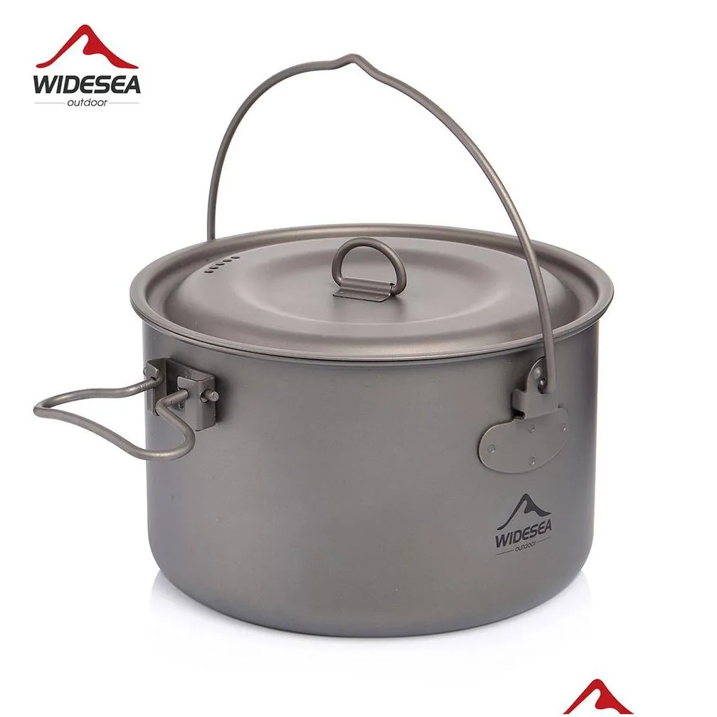 camp kitchen widesea camping tableware cookware set tourism cauldron outdoor cooking pot picnic hiking trekking 221008