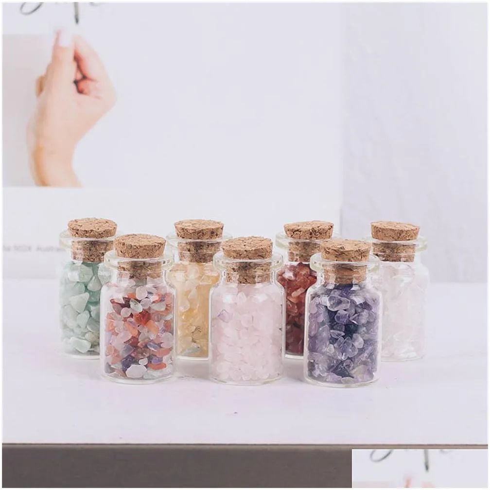 party favor gemstone chips - tumbled healing crystals for witchcraft - these mini crystal spell jars are beginners xb