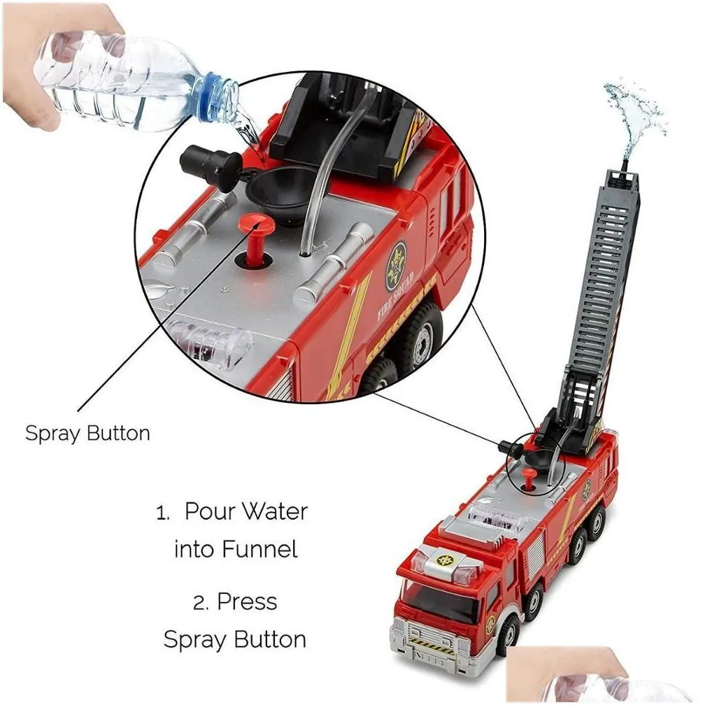 spray water gun toy truck firetruck juguetes fireman sam fire truck/engine vehicle car music light educational toys for boy kids