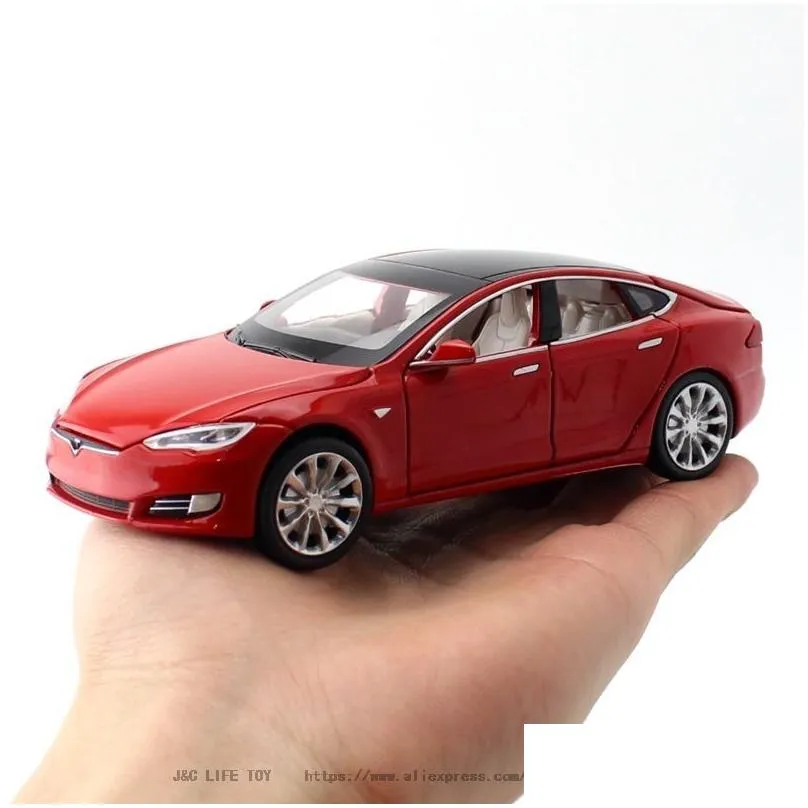  132 tesla model s alloy car model diecasts toy vehicles toy cars kid toys for children gifts boy toy lj200930