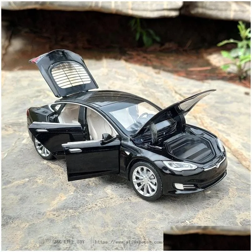  132 tesla model s alloy car model diecasts toy vehicles toy cars kid toys for children gifts boy toy lj200930