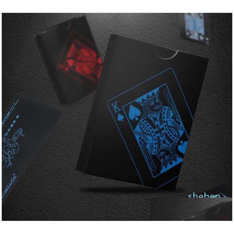  quality plastic pvc poker waterproof black playing cards creative gift durable poker playing cards2670261