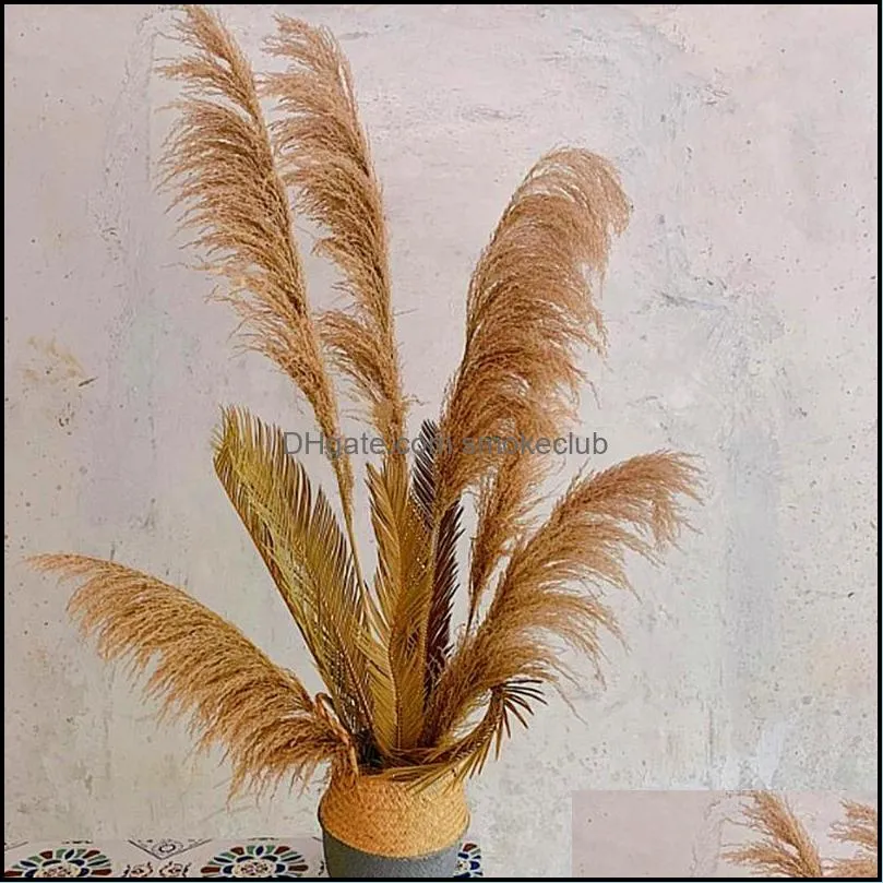 decorative flowers wreaths 55-60cm dried flower natural reeds big pampas grass ornamental wedding shop decoration ornament home