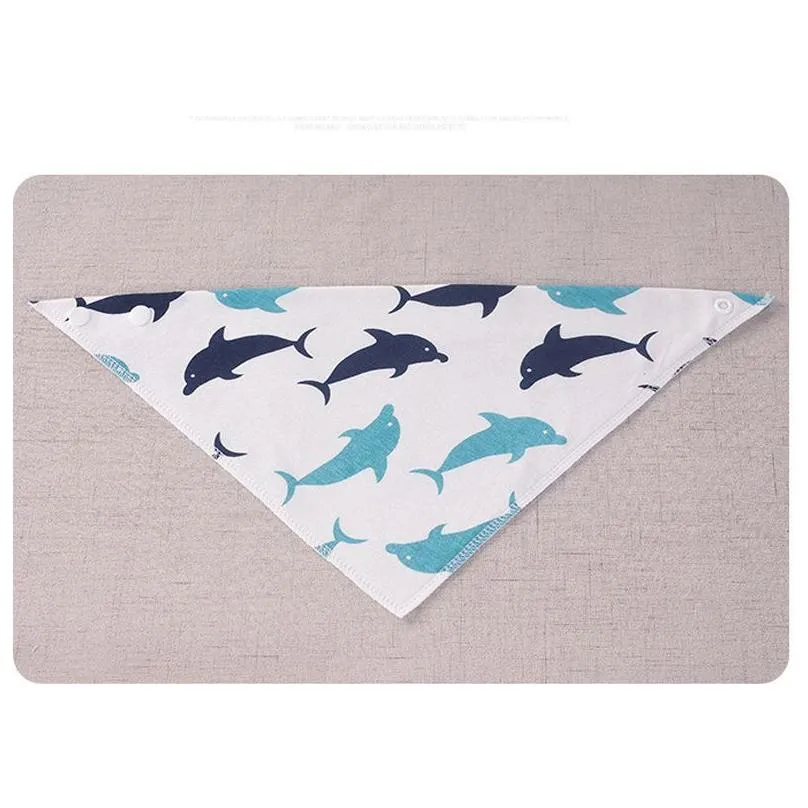 2022 kid burp cloths cartoon cotton baby breathable bibs multistyle cute toddler infant triangular shape child baby feeding soft triangle drool bib wholesale