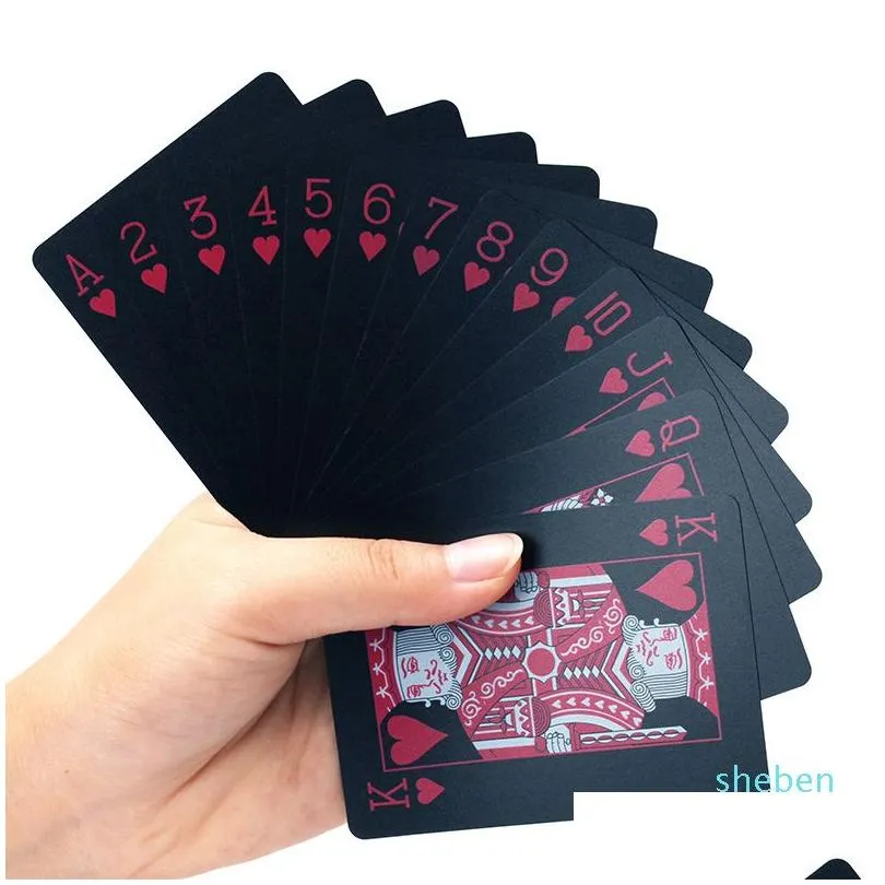  quality plastic pvc poker waterproof black playing cards creative gift durable poker playing cards2670261