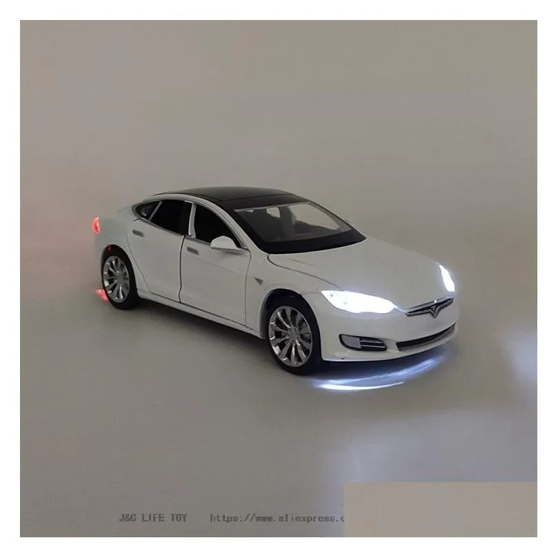  132 tesla model s alloy car model diecasts toy vehicles toy cars kid toys for children gifts boy toy lj200930