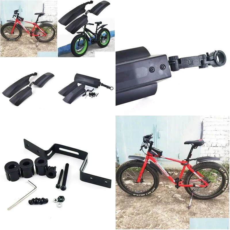 bike fender snow bicycle mudguard 20 inch 26inch fat bike 2pcs front rear mud guard for fatbike mtb bikes cycling s 220920