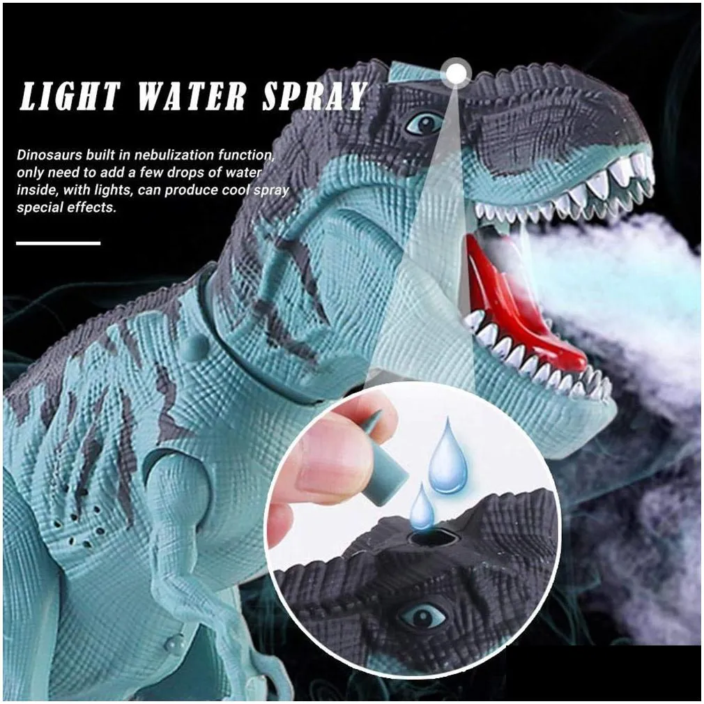 electronic spray laying eggs walking dinosaur projection spray action dinosaur toy children birthday gift lj201105