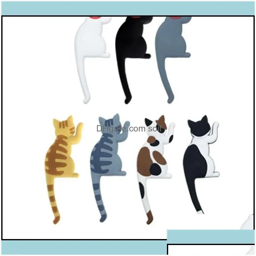 fridge magnets cute cat shaped sticking hook keys hooks no trace cartoon magnetic refrigerator magnet household gadgets drop delivery