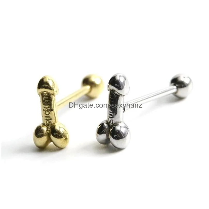 316l surgical steel barbell cool design tongue piercing jewelry fashion body jewelry punk accessories