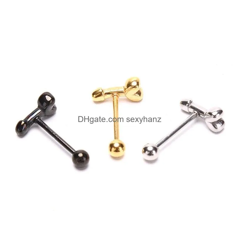 316l surgical steel barbell cool design tongue piercing jewelry fashion body jewelry punk accessories