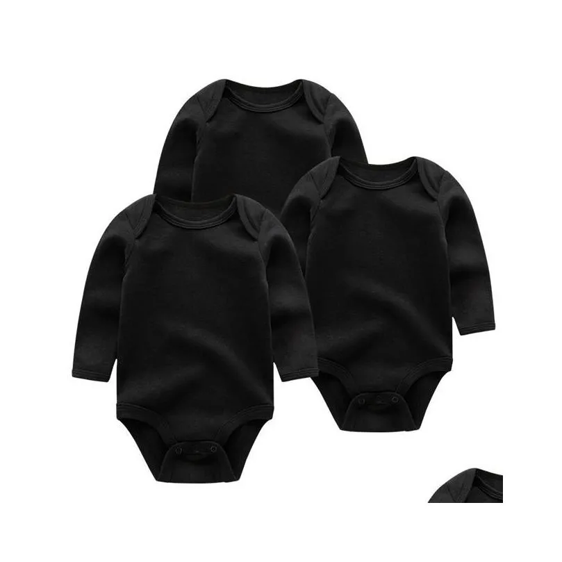 baby girl boys romper 5pcs/lots born sleepsuit infant baby clothes long sleeve solid color jumpsuits unisex baby custome 201127