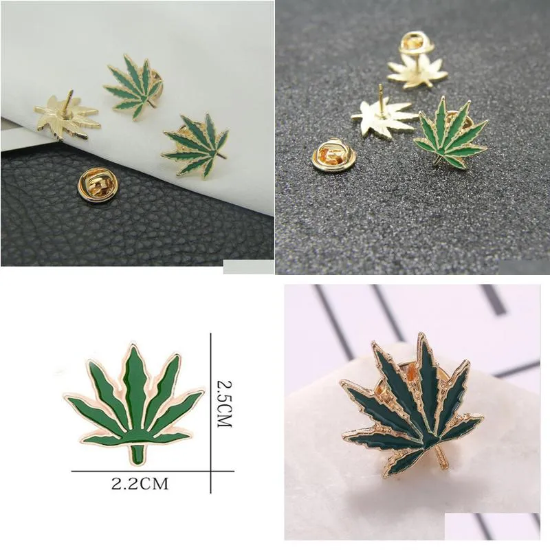 tree leaf enamel pin green leaves brooch denim jackets backpack lapel pins natural badge for women men