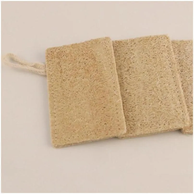 11x7cm natural loofah pad rectangle shaped exfoliating luffa remove the dead skin perfect for bath shower and spa dhs lx2595